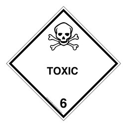 DOT TOXIC 6 Class 6 Placard or Label