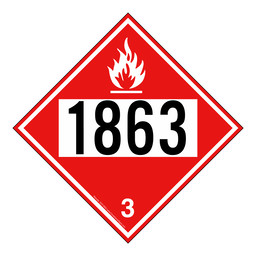 DOT FLAMMABLE 3 1863 Class 3 Placard or Label