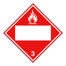 DOT FLAMMABLE Custom or Blank Class 3 Placard or Label