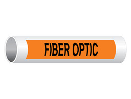 Fiber Optic Black on Orange Pipe Label