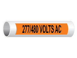 277 480 Volts AC Pipe Label