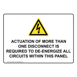 Disconnect Actuation Sign With Symbol