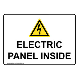 Electric Panel Inside Sign With Symbol NHE-28602