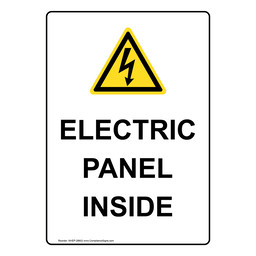 Portrait Electric Panel Inside Sign With Symbol NHEP-28602