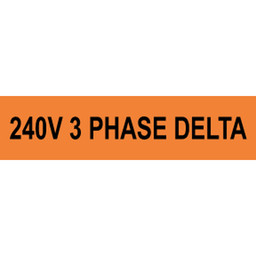 240V 3 Phase Delta Label for Electrical VLT-13070