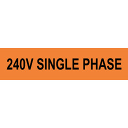 240V Single Phase Label for Electrical VLT-13071