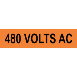 480 Volts AC Label for Electrical Voltage