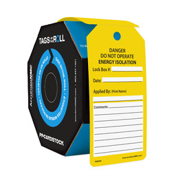 Danger Do Not Operate Energy Isolation Safety Tags by the Roll
