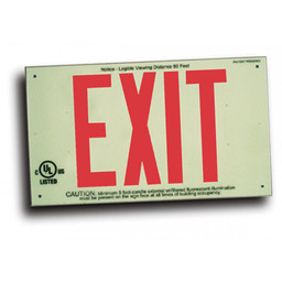 Ultra-Glow Plate-Style Exit Sign