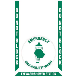 EMERGENCY SHOWER  / EYEWASH STATION 4 Pc Floor Sign Kit