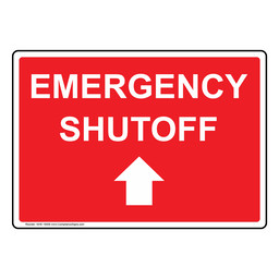 Emergency Shutoff With Up Arrow Sign