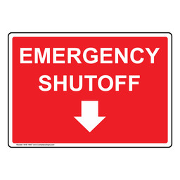 Emergency Shutoff With Down Arrow Sign