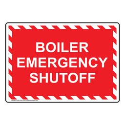 Boiler Emergency Shutoff Sign