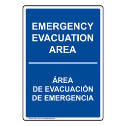 Emergency Evacuation Area Bilingual Sign