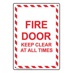 Portrait Fire Door Keep Clear At All Times Sign NHEP-6785