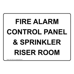 Fire Alarm Control Panel And Sprinkler Riser Room Sign NHE-31026