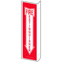 Projection-Mount Red FIRE EXTINGUISHER Sign