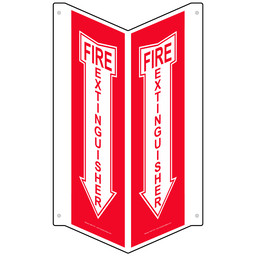 Red Triangle-Mount FIRE EXTINGUISHER Sign