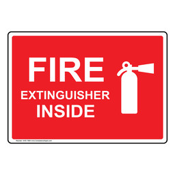 Fire Extinguisher Inside Sign With Symbol