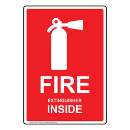 Fire Extinguisher Inside Sign With Symbol