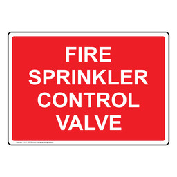 Fire Sprinkler Control Valve Sign NHE-16509