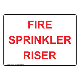 Fire Sprinkler Riser Sign NHE-31037