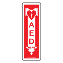 AED Here Sign for Emergency Response