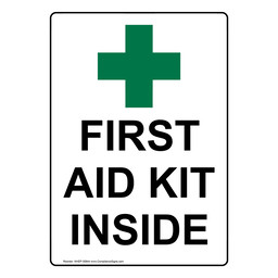 Portrait First Aid Kit Inside Sign With Symbol