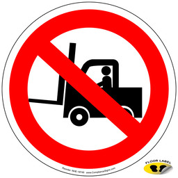 No Forklift Symbol Floor Label NHE-18749