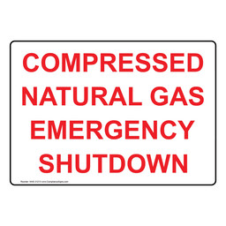 Compressed Natural Gas Emergency Shutdown Sign NHE-31213