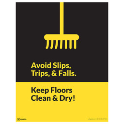 Avoid Slips Trips & Falls Poster, 22x17 in. Paper