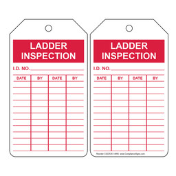 White LADDER INSPECTION Safety Tag