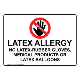 Latex Allergy Roll Label With Symbol LDRE-18282