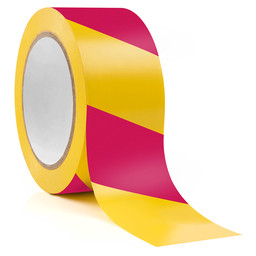 Magenta and Yellow Striped Floor Marking Tape - 108 Ft.