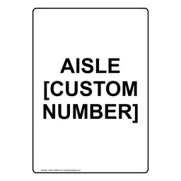 Portrait AISLE Number Sign With Custom Text