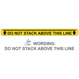 Yellow Do Not Stack Above This Line Label for Shipping / Receiving, 36x3 in. Vinyl