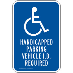ADA Handicapped Parking Vehicle I.D. Required Sign PKE-20975-Minnesota
