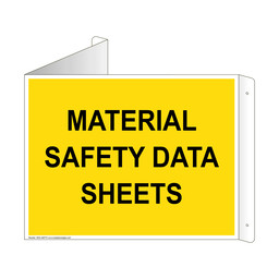 Yellow Triangle-Mount MATERIAL SAFETY DATA SHEETS Sign NHE-4467Tri