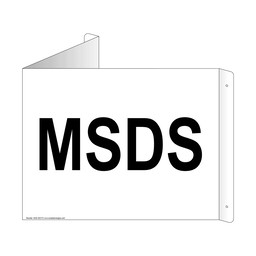 White Triangle-Mount MSDS Sign NHE-4551Tri