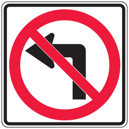 Reflective Federal MUTCD R3-2 No Left Turn Symbol Sign