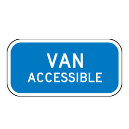 Federal Blue Reflective MUTCD R7-8b Van Accessible Sign, 12x6 in. Aluminum
