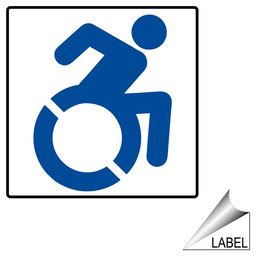 Blue-on-White Dynamic Accessibility Symbol Label