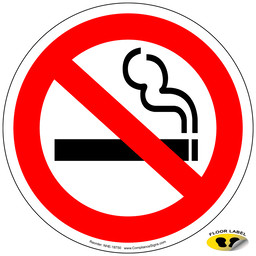 No Smoking Symbol Floor Label