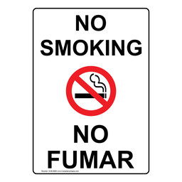 No Smoking Bilingual Sign for No Smoking