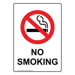 Portrait No Smoking Sign With Symbol