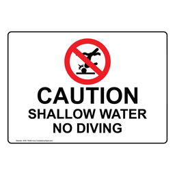 Shallow Water No Diving Sign for Recreation