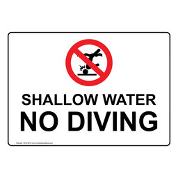 Shallow Water No Diving Sign for Recreation