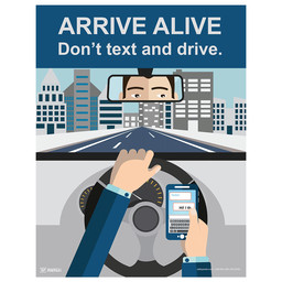 Arrive Alive Don't Text And Drive. Poster, 22x17 in. Paper