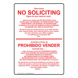 How Many No Soliciting Signs Do You Need Bilingual Sign TRB-13571