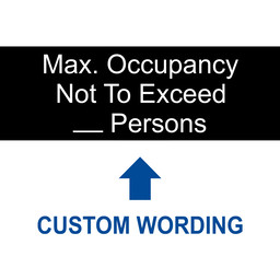 Black Engraved Max. Occupancy Not To Exceed _ Sign